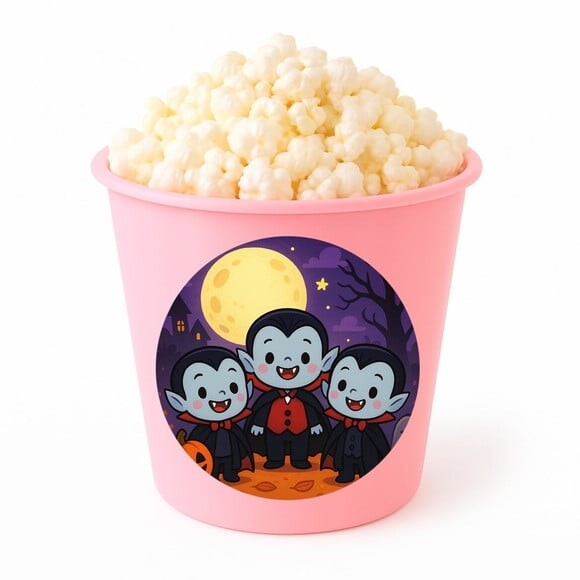 Balde de Pipoca Personalizado Infantil Vampirinhos Fofinhos