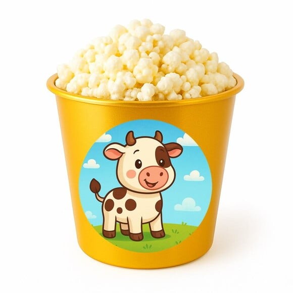 Balde de Pipoca Personalizado Infantil Vaquinha