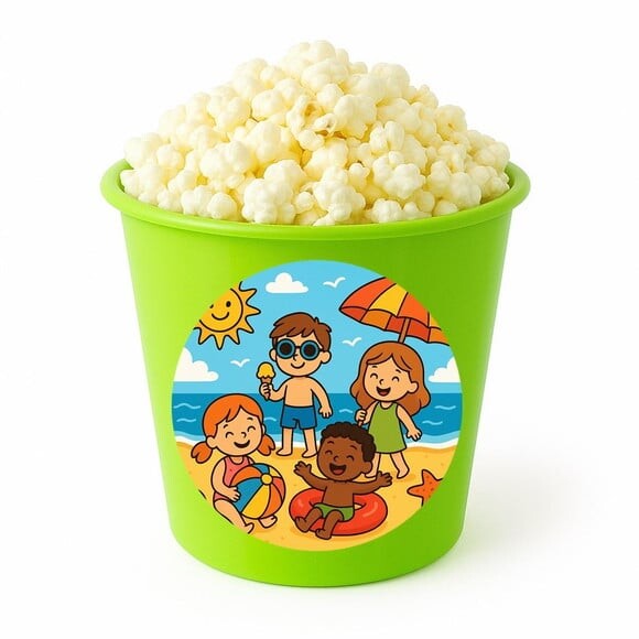 Balde de Pipoca Personalizado Infantil Verão Divertido