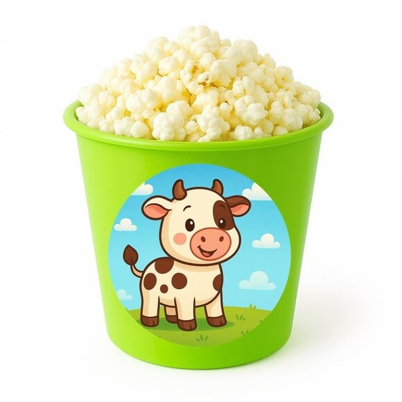 Balde de Pipoca Personalizado Infantil Vaquinha