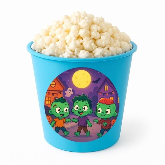 Balde de Pipoca Personalizado Infantil Zumbis Fofinhos