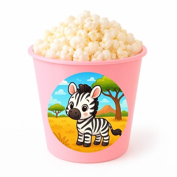 Balde de Pipoca Personalizado Infantil Zebra Baby