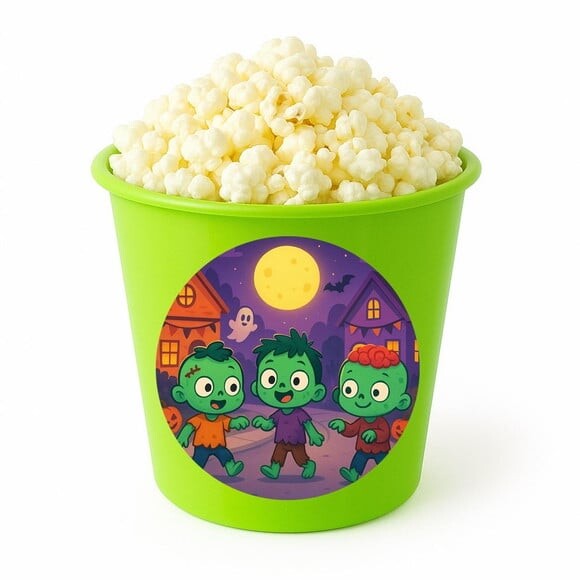 Balde de Pipoca Personalizado Infantil Zumbis Fofinhos