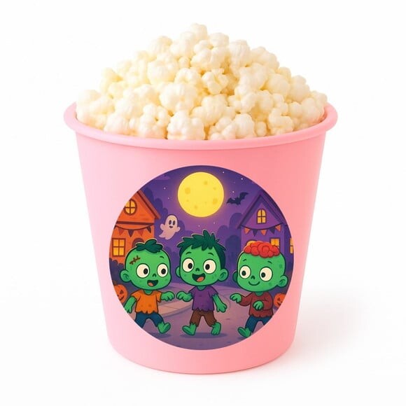 Balde de Pipoca Personalizado Infantil Zumbis Fofinhos