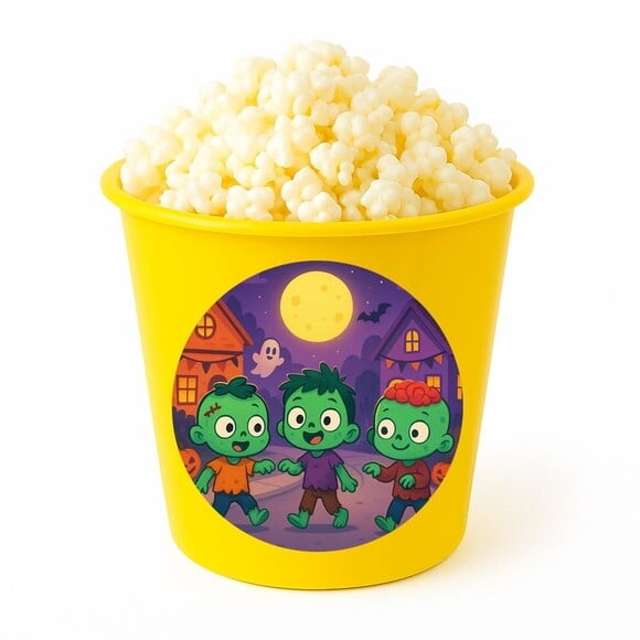 Balde de Pipoca Personalizado Infantil Zumbis Fofinhos