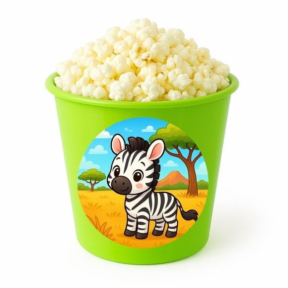 Balde de Pipoca Personalizado Infantil Zebra Baby