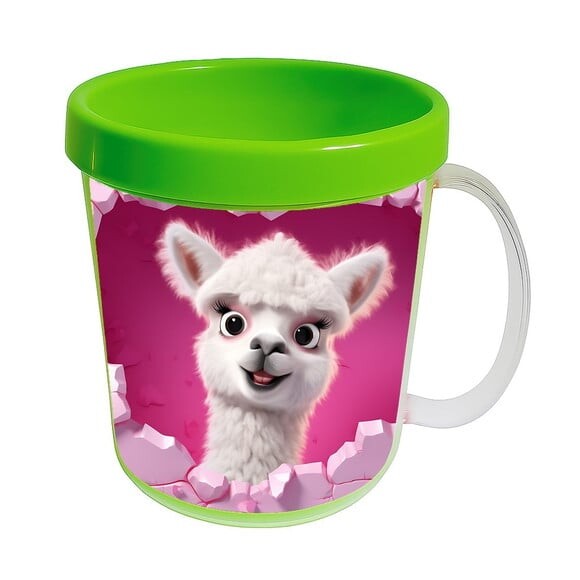 Caneca Acrílica Animais Fofos Fazenda Alpaca Amorosa