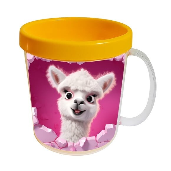 Caneca Acrílica Animais Fofos Fazenda Alpaca Amorosa