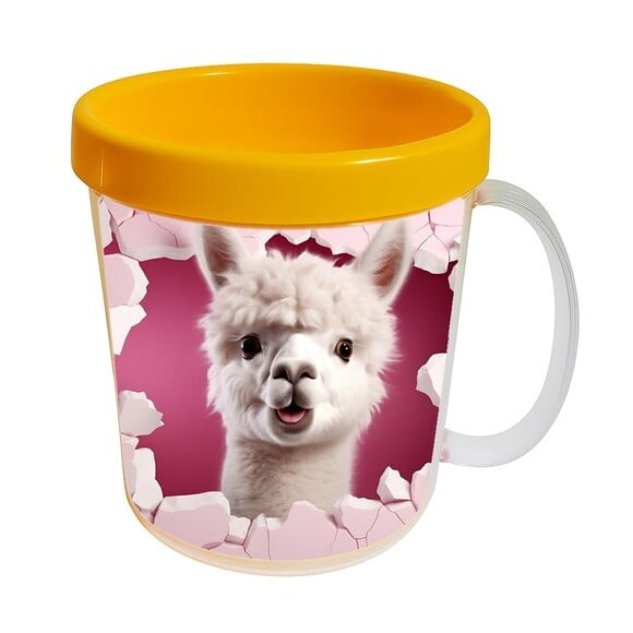 Caneca Acrílica Animais Fofos Fazenda Alpaca Encantadora