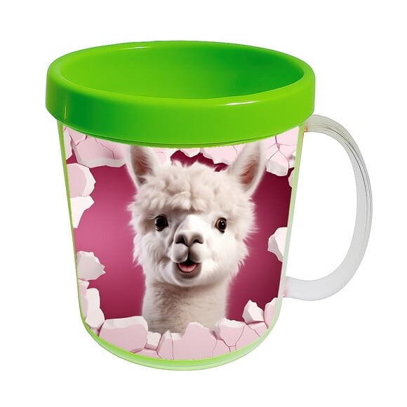 Caneca Acrílica Animais Fofos Fazenda Alpaca Encantadora