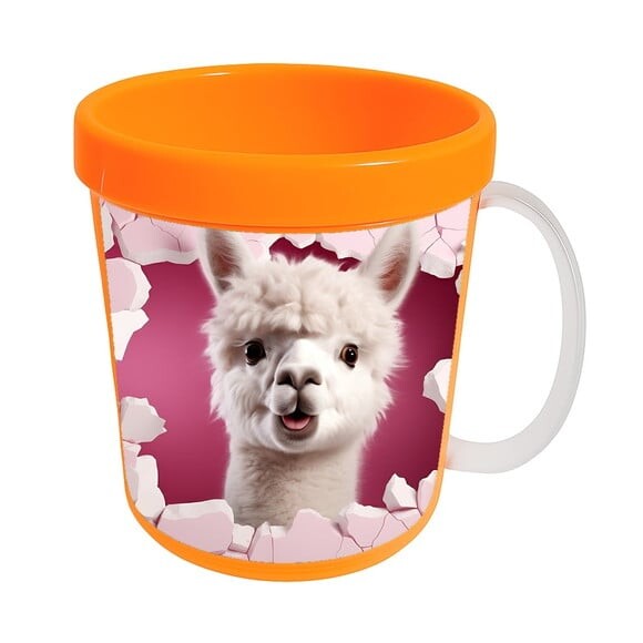 Caneca Acrílica Animais Fofos Fazenda Alpaca Encantadora
