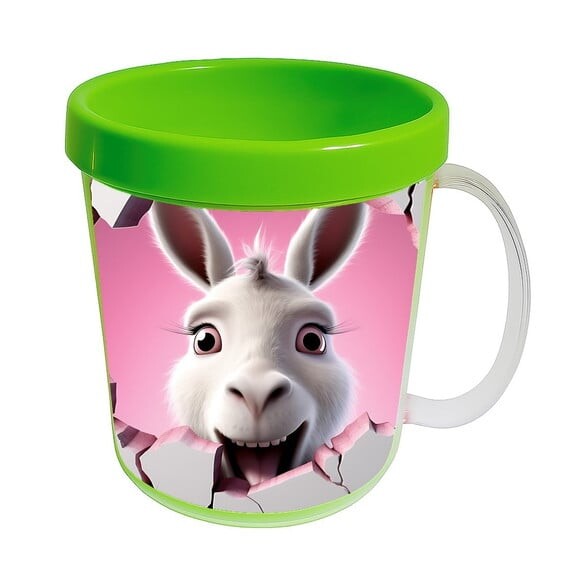 Caneca Acrílica Animais Fofos Fazenda Burro Charmoso