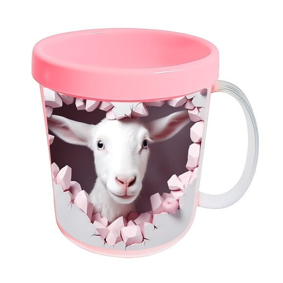 Caneca Acrílica Animais Fofos Fazenda Cabra Apaixonada