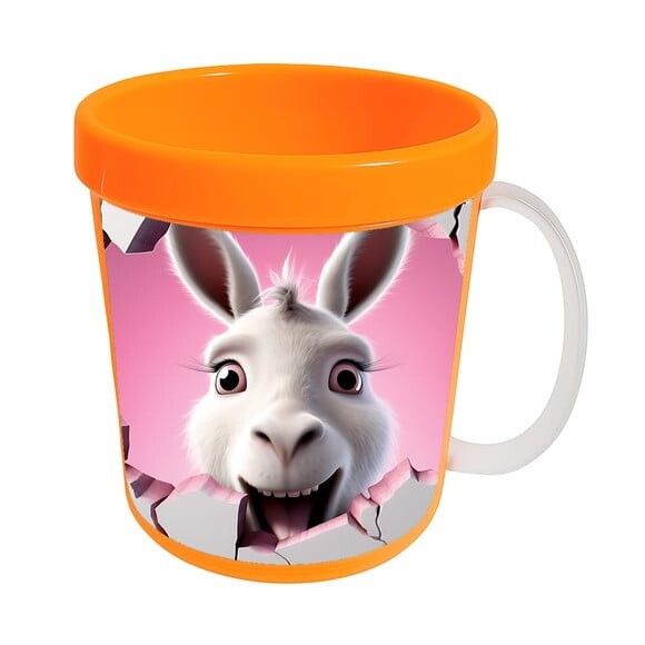 Caneca Acrílica Animais Fofos Fazenda Burro Charmoso