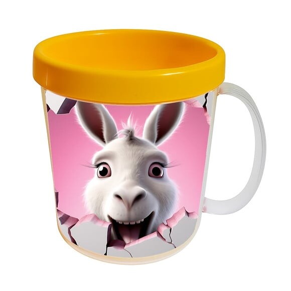 Caneca Acrílica Animais Fofos Fazenda Burro Charmoso