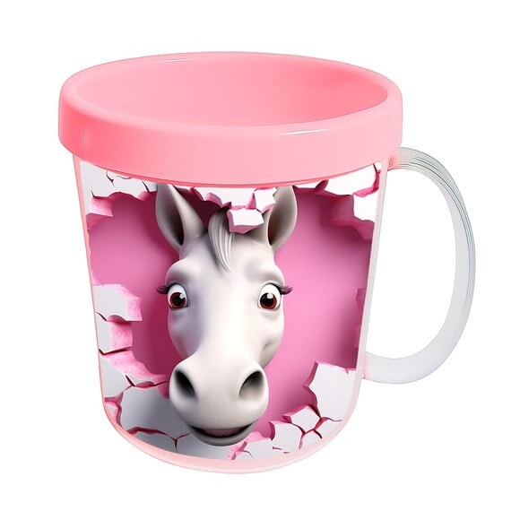 Caneca Acrílica Animais Fofos Fazenda Burro Apaixonado