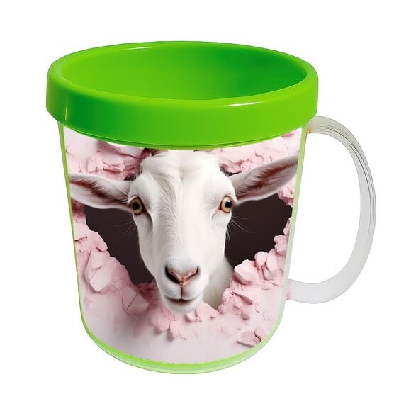 Caneca Acrílica Animais Fofos Fazenda Cabra Charmosa
