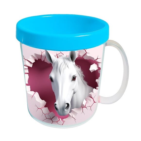 Caneca Acrílica Animais Fofos Fazenda Cavalo Apaixonado