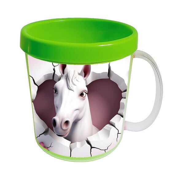 Caneca Acrílica Animais Fofos Fazenda Cavalo Amoroso