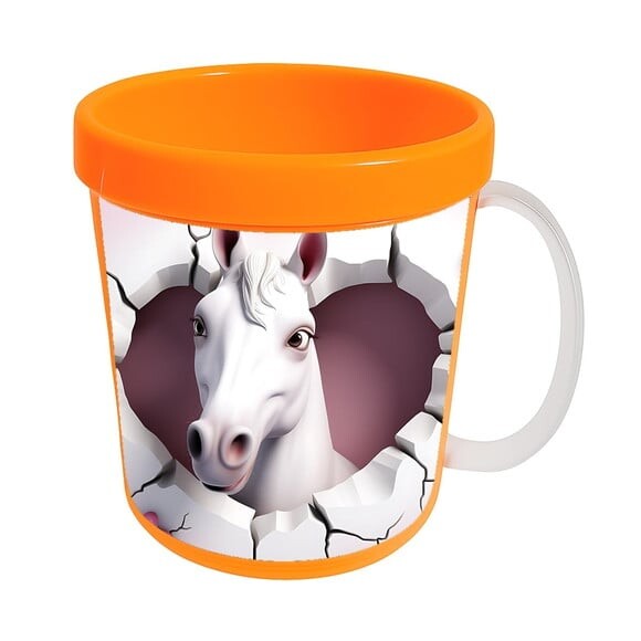 Caneca Acrílica Animais Fofos Fazenda Cavalo Amoroso