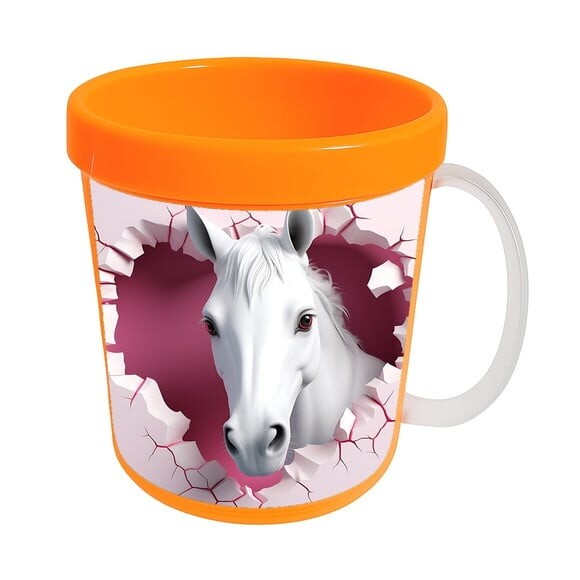 Caneca Acrílica Animais Fofos Fazenda Cavalo Apaixonado