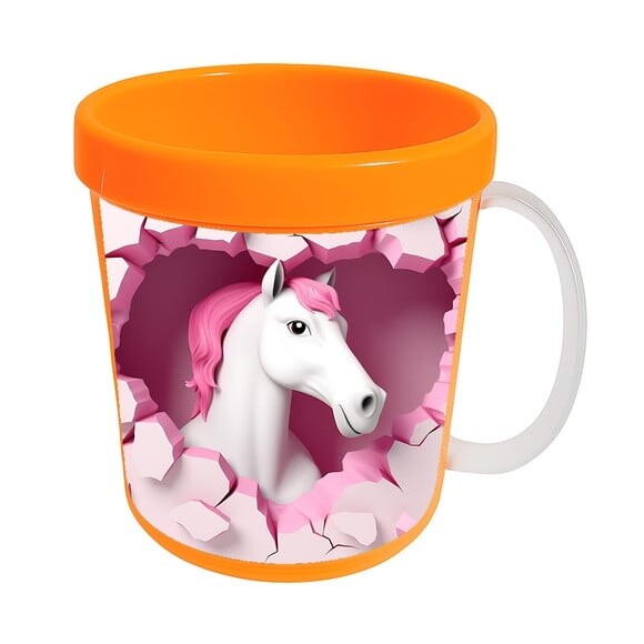 Caneca Acrílica Animais Fofos Fazenda Cavalo Encantador