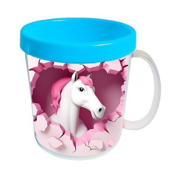 Caneca Acrílica Animais Fofos Fazenda Cavalo Encantador