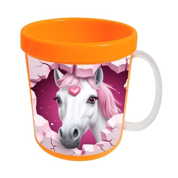 Caneca Acrílica Animais Fofos Fazenda Cavalo Fofo