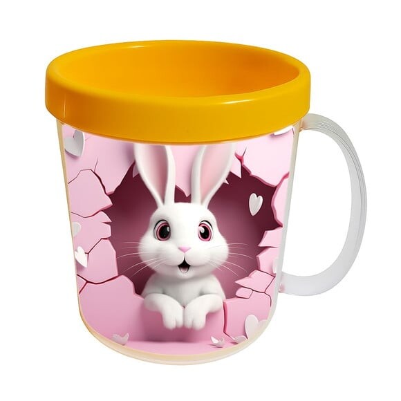 Caneca Acrílica Animais Fofos Fazenda Coelho Apaixonado