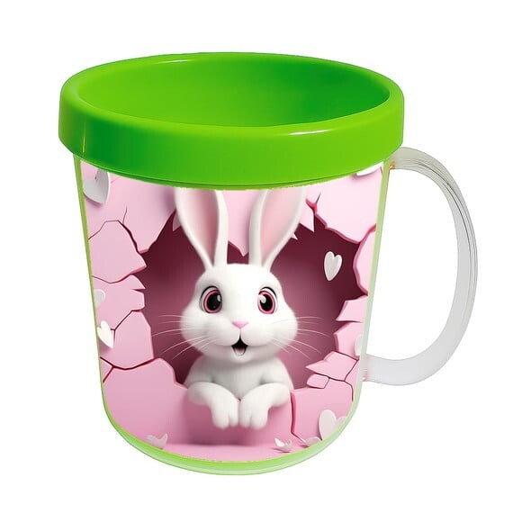Caneca Acrílica Animais Fofos Fazenda Coelho Apaixonado