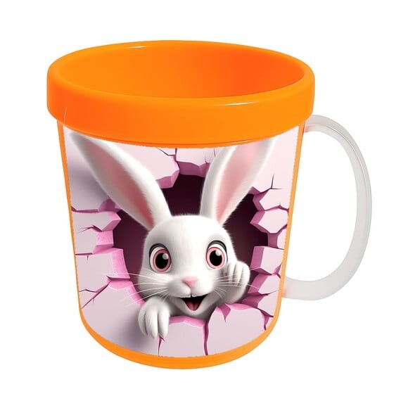 Caneca Acrílica Animais Fofos Fazenda Coelho Encantador