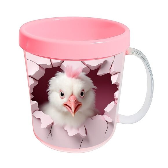 Caneca Acrílica Animais Fofos Fazenda Galinha Apaixonada