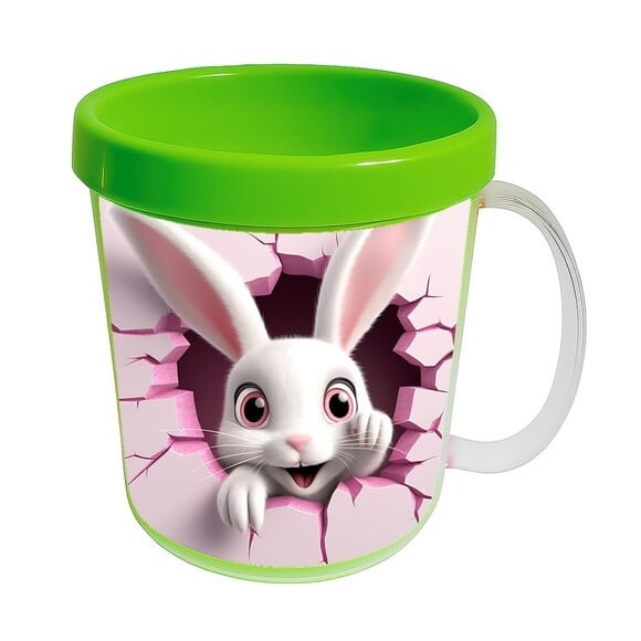 Caneca Acrílica Animais Fofos Fazenda Coelho Encantador