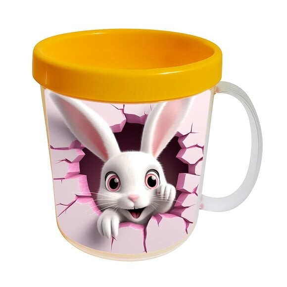 Caneca Acrílica Animais Fofos Fazenda Coelho Encantador