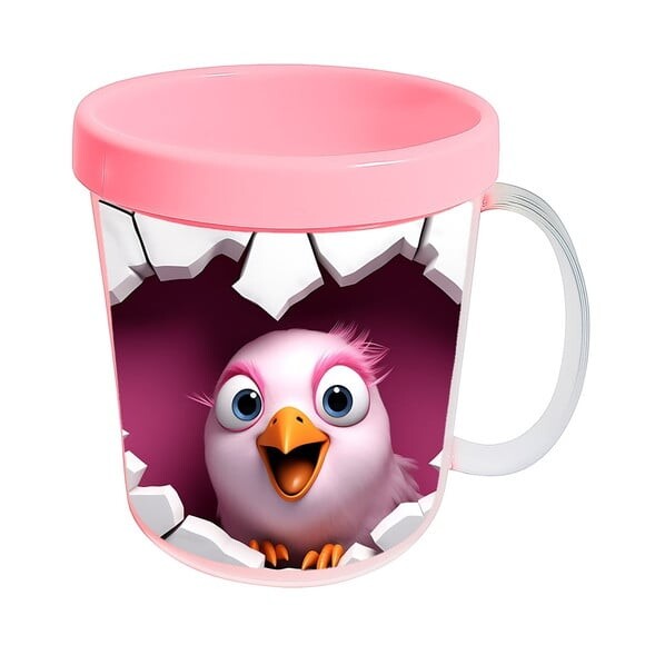 Caneca Acrílica Animais Fofos Fazenda Galinha Charmosa