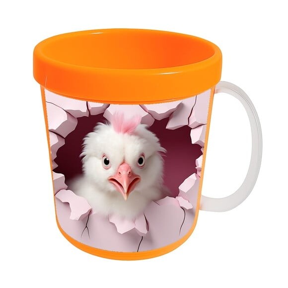 Caneca Acrílica Animais Fofos Fazenda Galinha Apaixonada