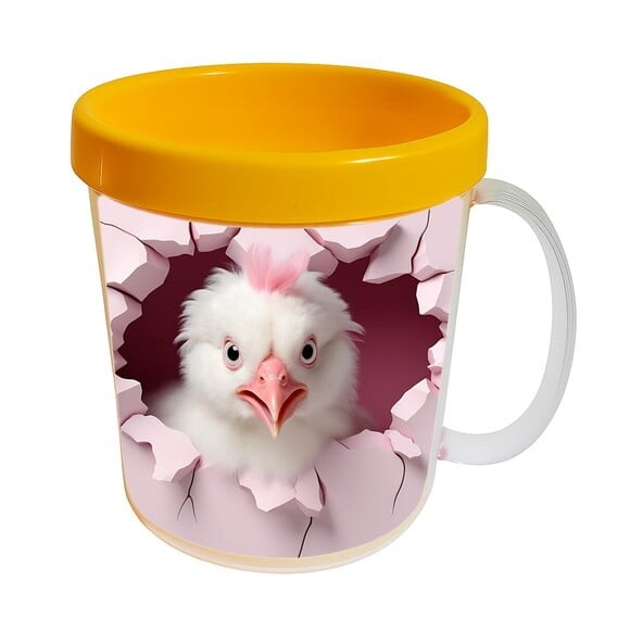 Caneca Acrílica Animais Fofos Fazenda Galinha Apaixonada