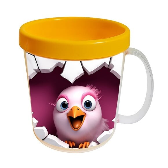Caneca Acrílica Animais Fofos Fazenda Galinha Charmosa