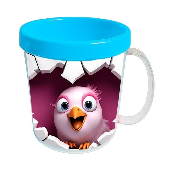 Caneca Acrílica Animais Fofos Fazenda Galinha Charmosa