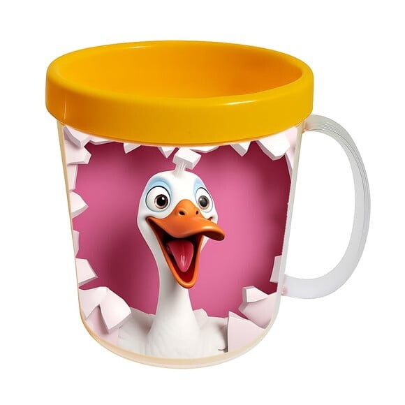 Caneca Acrílica Animais Fofos Fazenda Ganso Apaixonado