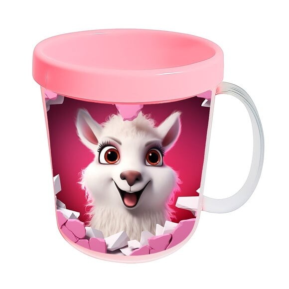 Caneca Acrílica Animais Fofos Fazenda Lhama Amorosa