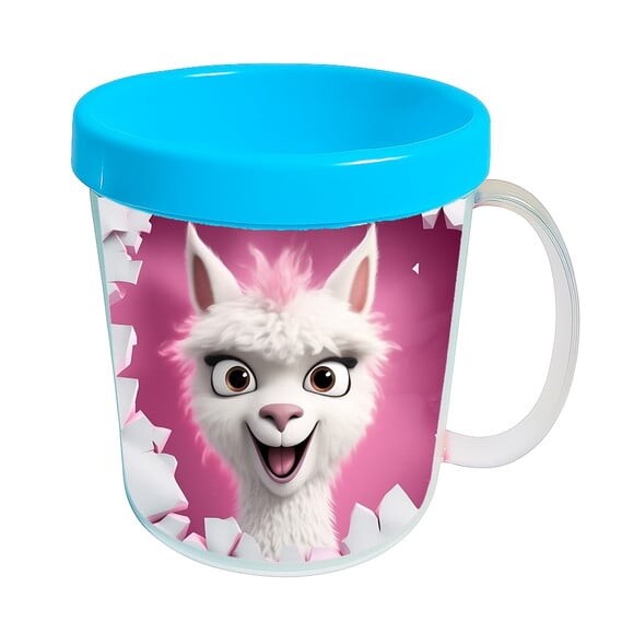 Caneca Acrílica Animais Fofos Fazenda Lhama Apaixonada