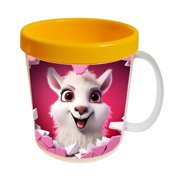 Caneca Acrílica Animais Fofos Fazenda Lhama Encantadora
