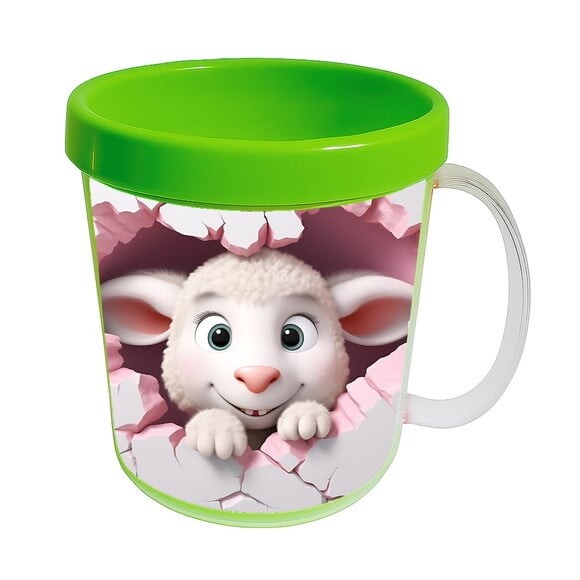 Caneca Acrílica Animais Fofos Fazenda Ovelha Charmosa