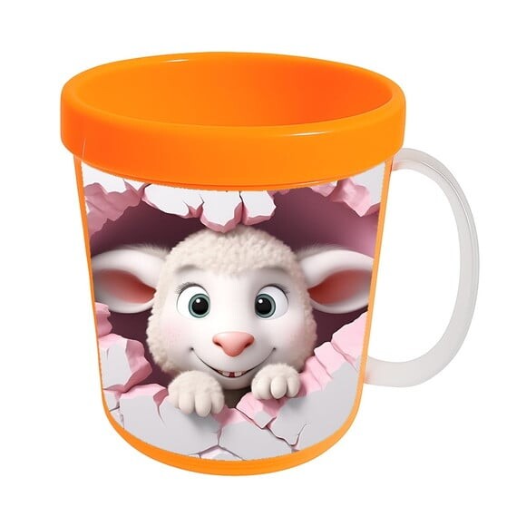 Caneca Acrílica Animais Fofos Fazenda Ovelha Charmosa
