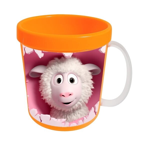 Caneca Acrílica Animais Fofos Fazenda Ovelha Romântica