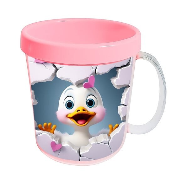 Caneca Acrílica Animais Fofos Fazenda Pato Apaixonado