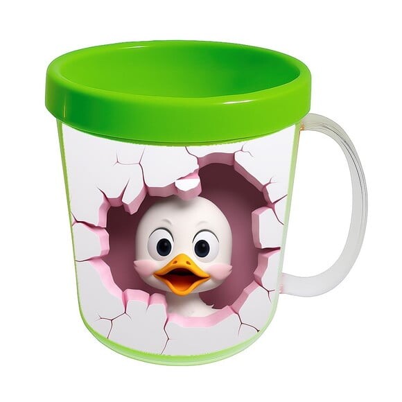 Caneca Acrílica Animais Fofos Fazenda Pato Charmoso