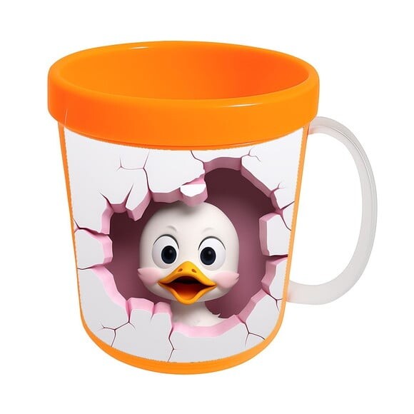 Caneca Acrílica Animais Fofos Fazenda Pato Charmoso
