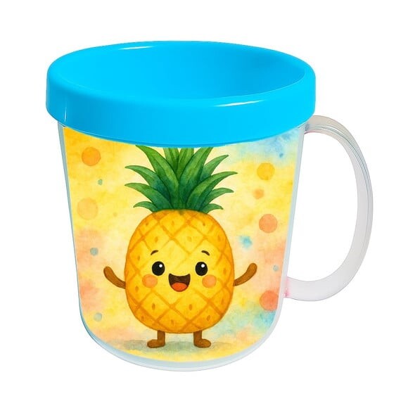 Caneca Acrílica Infantil Personalizada Abacaxi